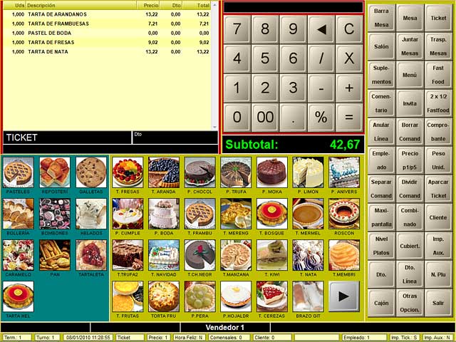 Software TPV para panaderias y pastelerias BDP.Ne