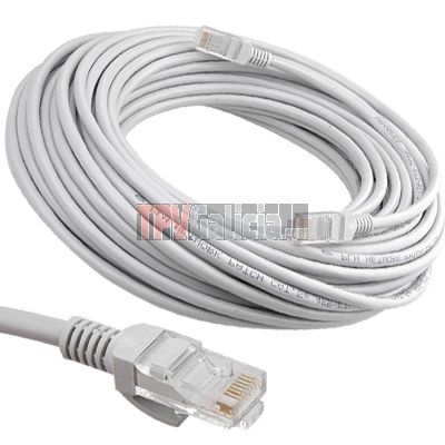 llamada sentido matiz Cable de red blanco UTP Cat. 5e de 30 metros con terminaciones RJ45 - TPV  Galicia