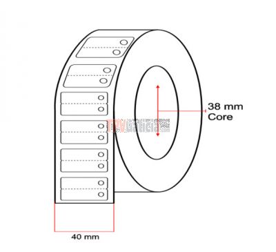 Rollo Etiquetas Joyería tipo lanza para pendientes-colgantes - Blanco - 26mm x 10mm - 1.250 etiq