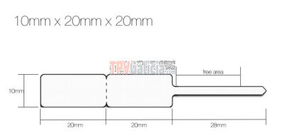 Etiquetas de joyería tipo lanza para anillos - 10mm x 20mm x 20mm