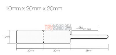 Etiquetas de joyería tipo lanza para anillos - 10mm x 22mm x 22mm