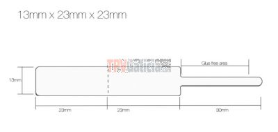 Rollo Etiquetas Joyería tipo lanza para anillos 13mm x 23mm x 23mm