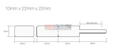 Rollo Etiquetas Joyería tipo lanza para anillos y conjuntos - Blanco - 10mm x 22mm x 22mm - 1.250 etiq