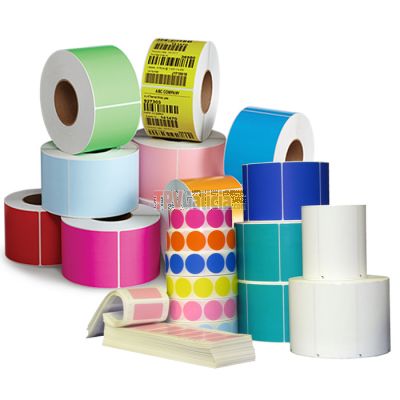 Caja de 40 Rollos de Etiquetas Plásticas PP Transferencia Térmica 100 x 25 mm -  1 Color ( amarillo - rosa - azul )