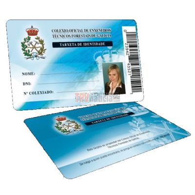 Tarjetas  PVC calidad Premium 86 x 54 x 0,76 cantos romos - Formato "VISA" - Impresión en offset dos caras 4/4 colores.