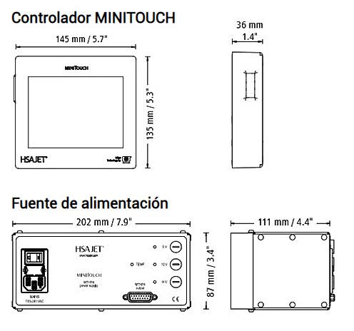 Codificador HSAJET Minitouch de lotes, fechas, textos, códigos de barras, imágenes 