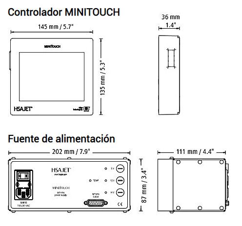 Codificador HSAJET Minitouch de lotes, fechas, textos, códigos de barras, imágenes Codificador HSAJET Minitouch de lotes, fechas, textos, códigos de barras, imágenes
