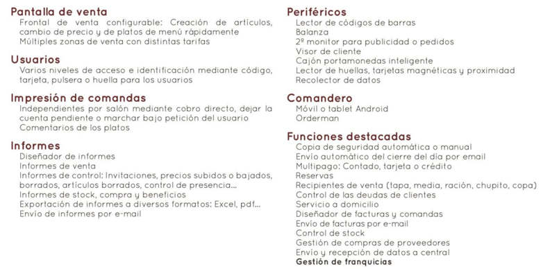 Software para la gestión de ventas de Restaurantes, Cafeterías, Pizzerías, Discotecas, Fast-Food, etc. Puede trabajar con mandos, monitores cocina, etc...