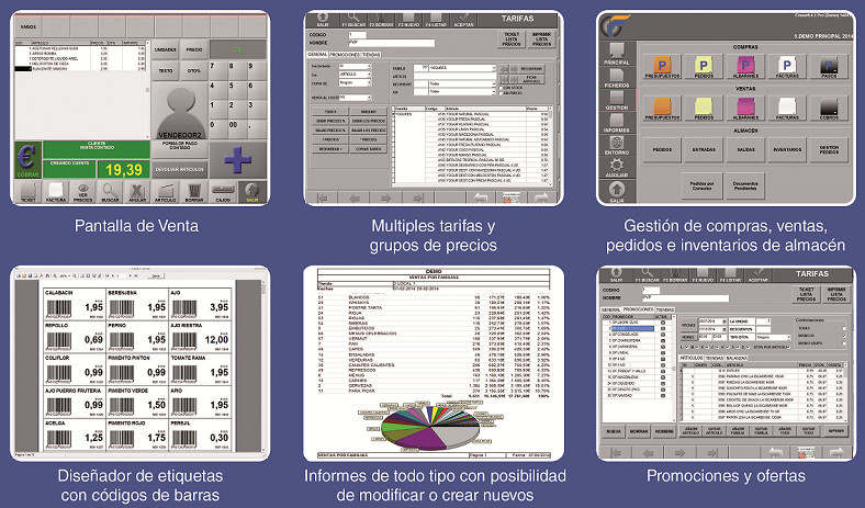 Software para la gestión de ventas Multicaja, balanzas, multitarifa, Trazabilidad..