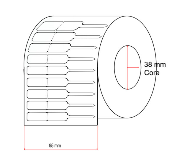 Etiquetas de joyería tipo lanza para anillos - 12mm x 28mm x 28mm