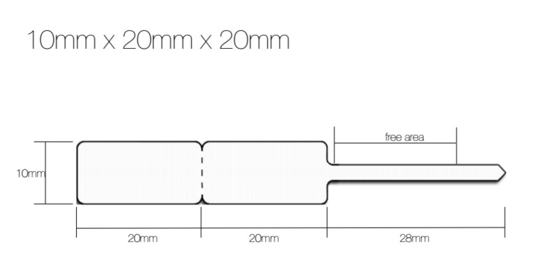 Etiquetas de joyería tipo lanza para anillos - 10mm x 20mm x 20mm