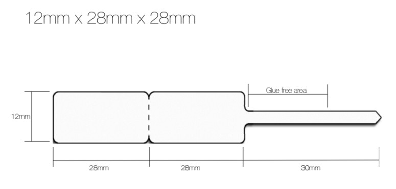 Etiquetas de joyería tipo lanza para anillos - 12mm x 28mm x 28mm