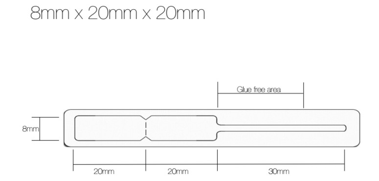 Etiquetas de joyería tipo lanza para anillos - 8mm x 20mm x 20mm