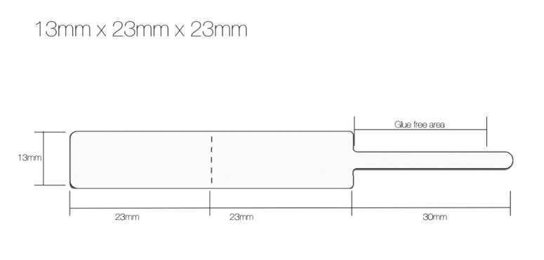 Rollo Etiquetas Joyería tipo lanza para anillos 13mm x 23mm x 23mm