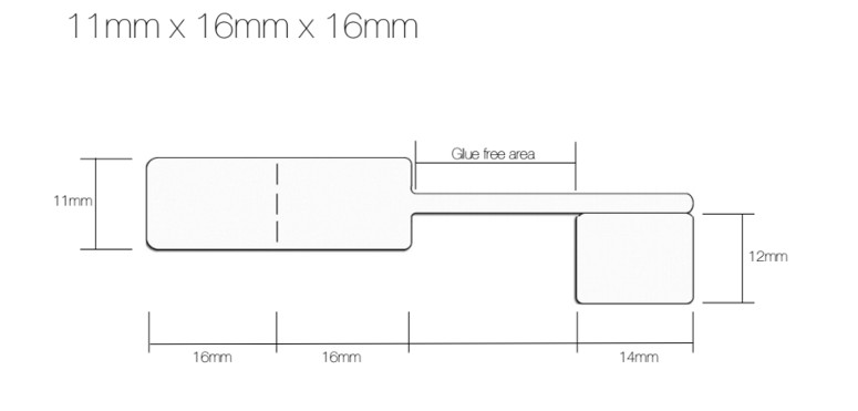 Rollo Etiquetas Joyería tipo lanza para anillos y conjuntos - Blanco - 11mm x 16mm x 16mm - 1.250 etiq