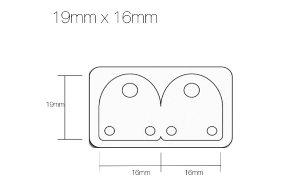 Rollo Etiquetas Joyería tipo lanza para cadenas-colgantes - Blanco - 19mm x 16mm - 1.250 etiq